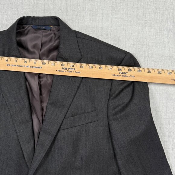 Brooks Brothers 1818 Madison Saxon Blazer Charcoal Pinstripe Wool Size 42R - Picture 5 of 12